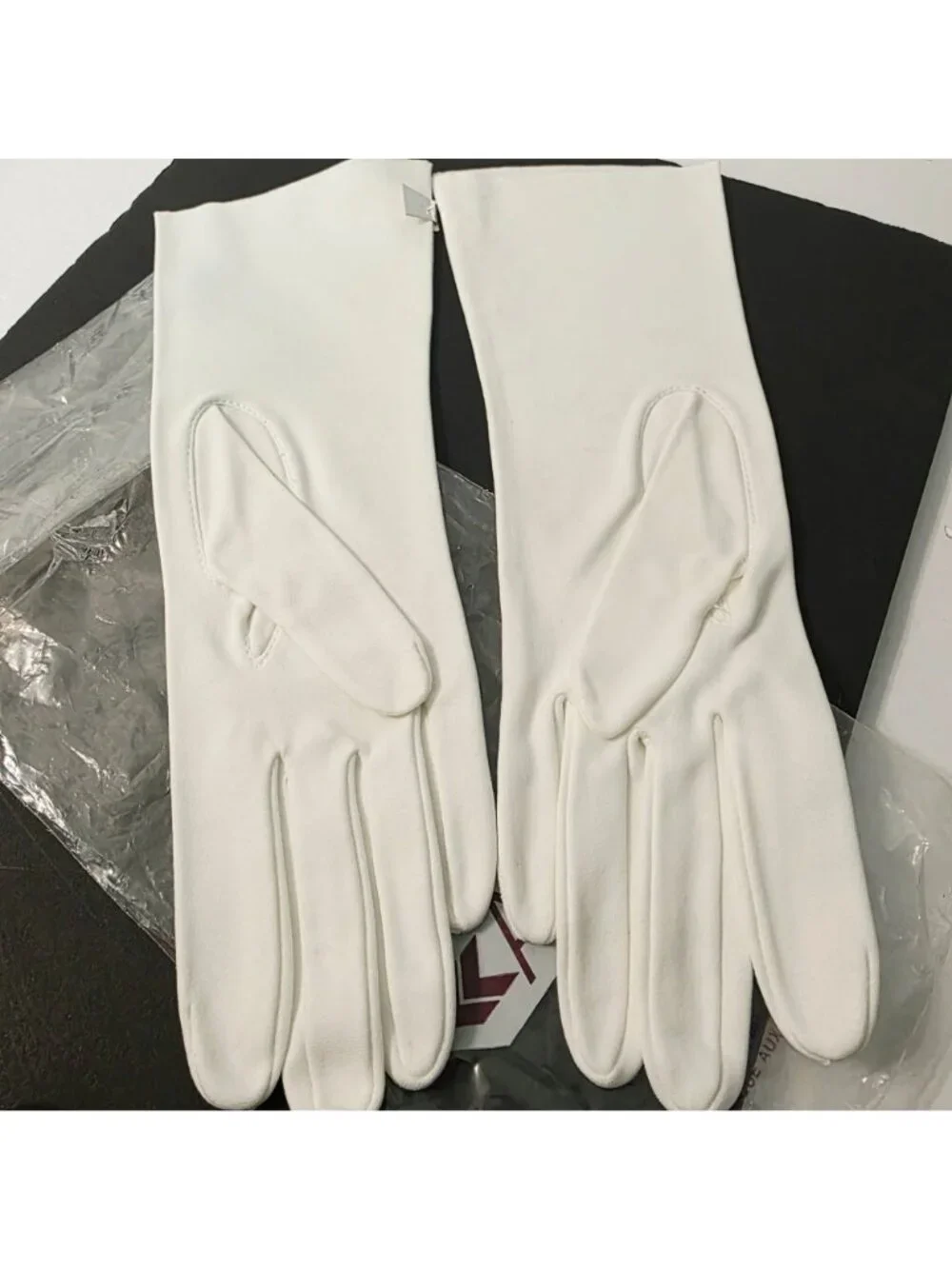 VTG 50s Miss Aris Wrist Pinup Ladies Soft White Cotton Gloves Sz 7